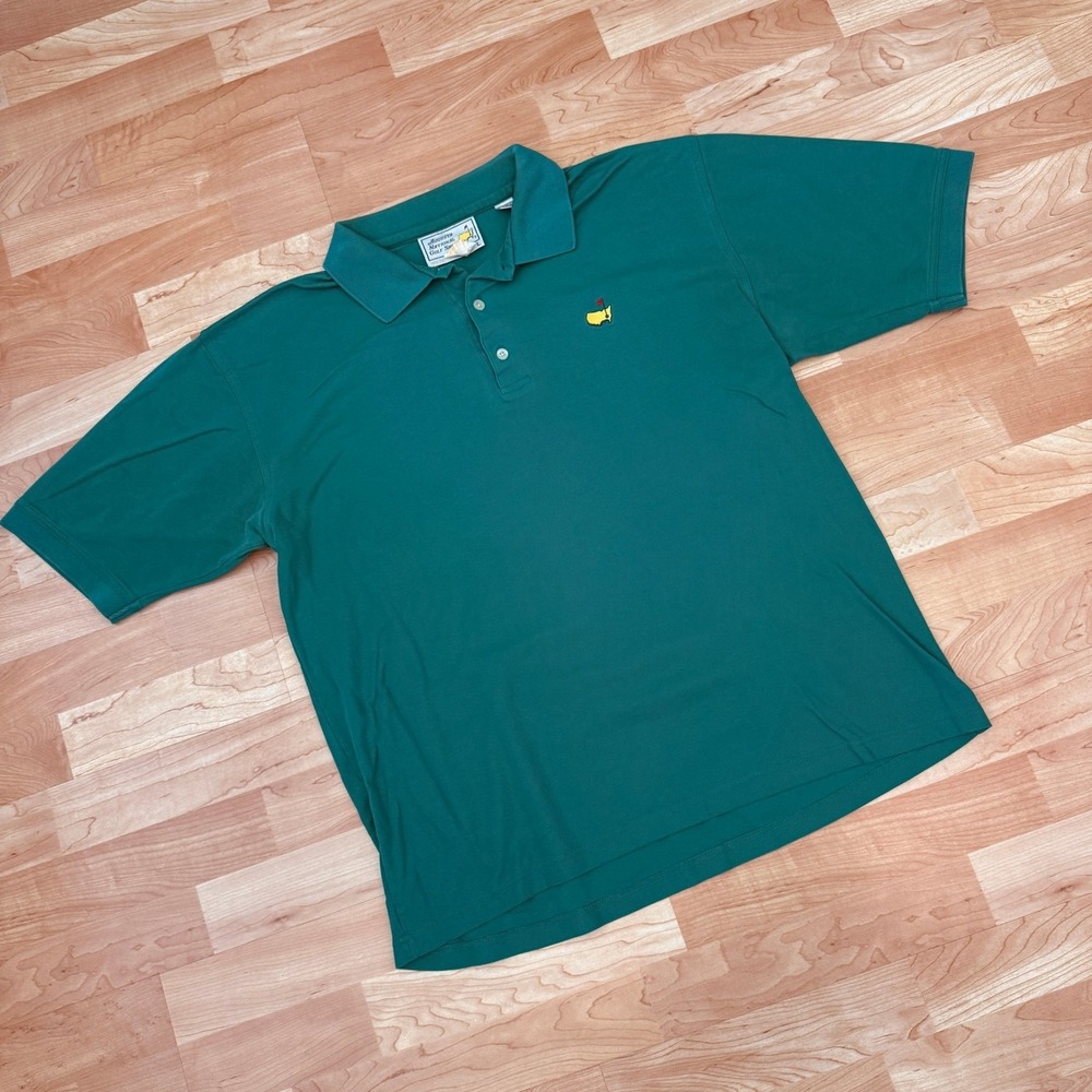 Augusta National Golf Shop Masters Green Polo Shirt Mens Large 100% Cotton Pique